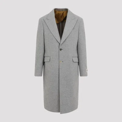 ETRO GREY WOOL ROMA COAT