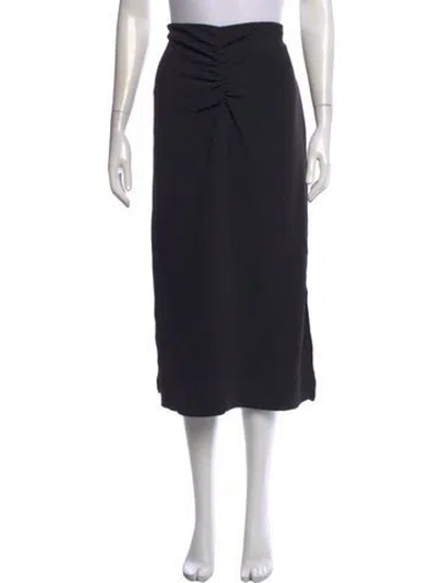 Pre-owned Etro Grosgrain Trim Midi Length Skirt In Black