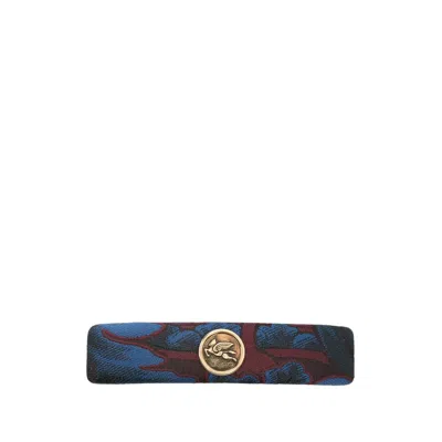 Etro Rectangular Hairpin In Blue