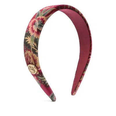 Etro Logo Plaque Headband In Red