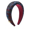 Etro Paisley-print Padded Headband In Blue