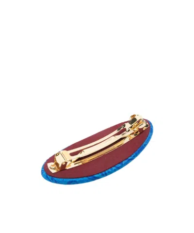 Etro Hair Clip With Logo In Brown