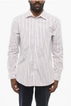 Etro Hairline Patterned Cotton Shirt With Standard Collar In Multi