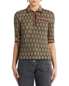 Etro Half-sleeves Jacquard Polo Shirt In Multi