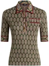 Etro Half-sleeves Jacquard Polo Shirt In 绿色