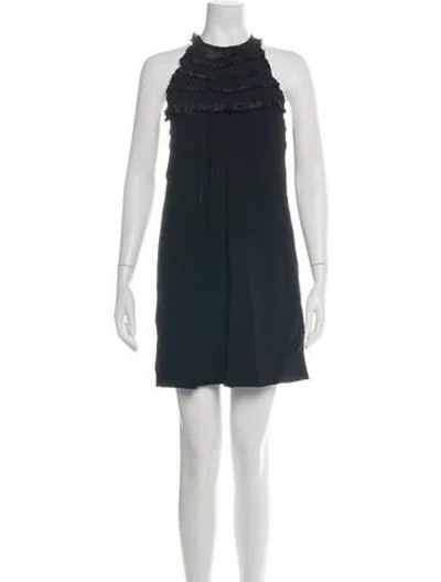 Pre-owned Etro Halterneck Mini Dress In Black