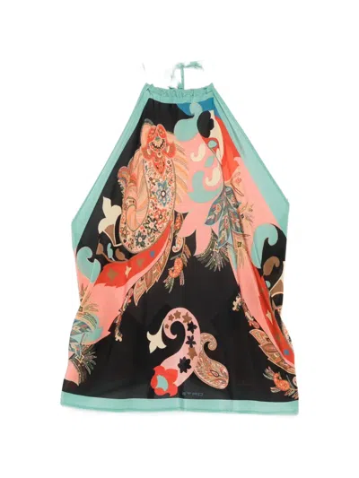 Etro Halterneck Top In Multi