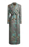 Etro Hand-painted Wool-blend Coat In Grey
