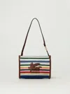 Etro Viscose Pouch With Stripes And Top Handle
