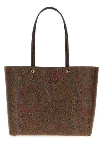 Etro Women Printed Canvas Medium Essential Shopping Bag In Multi