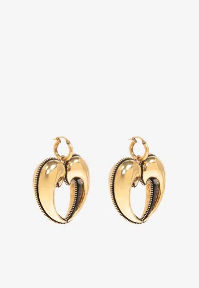 Etro Drop Earrings With Paisley Heart In Gold