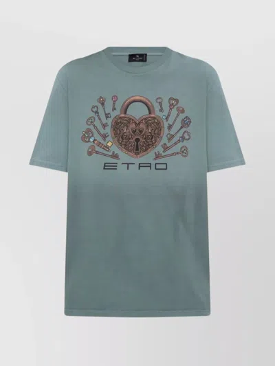 ETRO HEART GRAPHIC CREW NECK SHORT SLEEVE TOP