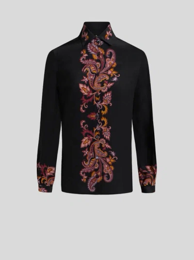 ETRO , PRINTED SILK SHIRT, WOMAN, BLACK, SIZE 46