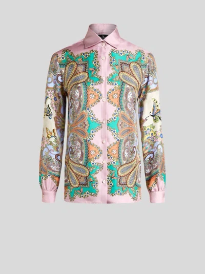 Etro Hemd Aus Seide Mit Paisleymuster In Multi