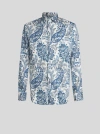 Etro Paisley-print Long-sleeve Shirt In Navyblau
