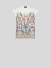 Etro Graphic-print Henley-neck T-shirt In White