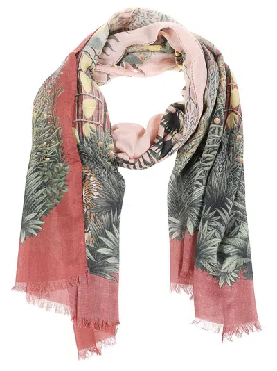 Etro Henri Rousseau Printed Frayed In Multi