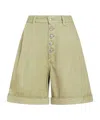 Etro Herringbone-pattern Cotton Bermuda Shorts In Nude