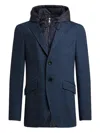 Etro Herringbone Removable-hood Jacket In Multi