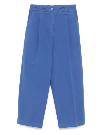 Etro Herringbone Trousers In Blue