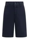 Etro Herringbone-woven Shorts In Blue