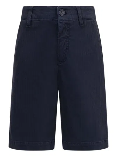 Etro Kids' Herringbone-woven Shorts In Blue