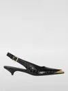 Etro , Printed Leather Slingbacks, Woman, Black, Size 39 In Schwarz