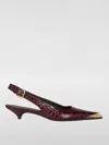 Etro Burgundy Printed Leather Sling-back In Rot