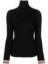 Etro Wool Knit Turtleneck Sweater In Black