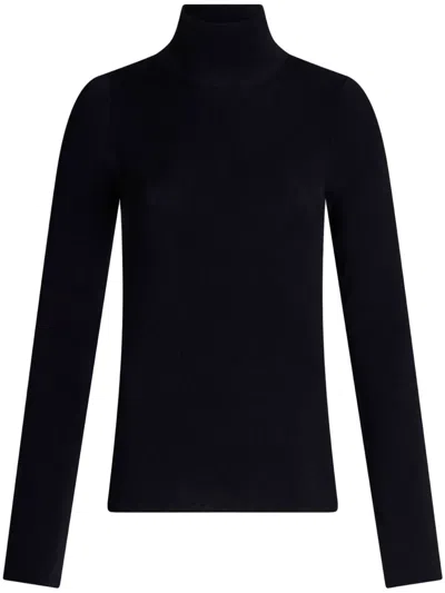 Etro High-neck Wool Jumper In 蓝色