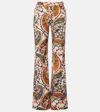 Etro Stretch Mid-rise Bootcut Jeans In Animal Print
