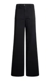 Etro High-rise Cotton Wide-leg Pants In Black