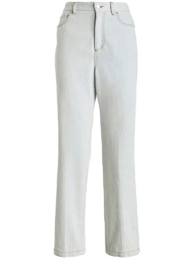 Etro Cropped-jeans Mit Hohem Bund In Blue