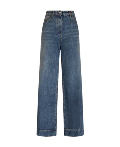 ETRO ETRO LOGO EMBROIDERED WIDE-LEG JEANS