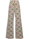 Etro Printed Cotton Denim Flared Jeans In White