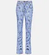 Etro Denim Jeans With Printed Bandana And Paisley In Multicoloured