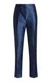 Etro High-rise Satin Skinny Pants In Navy