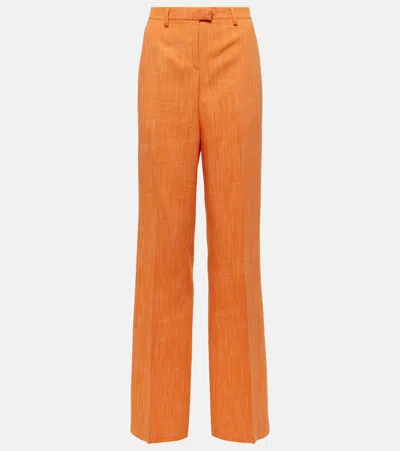Etro High-rise Straight Pants In Orange