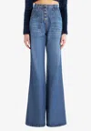 Etro Baggy High Waist Wide Leg Denim Trousers In Blue