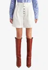 Etro High-waisted Tailored Shorts With Button-up Front In White