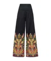 Etro Printed Cotton-blend Flared Pants In Multi