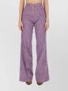 Etro High Waist Flare Fit Wide Leg Jeans In Purple
