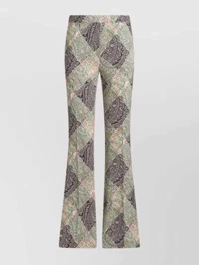 ETRO HIGH WAIST FLARED LEG TROUSERS WITH PAISLEY