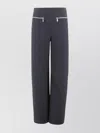 Etro High Waist Straight Trousers With Silver Zips
