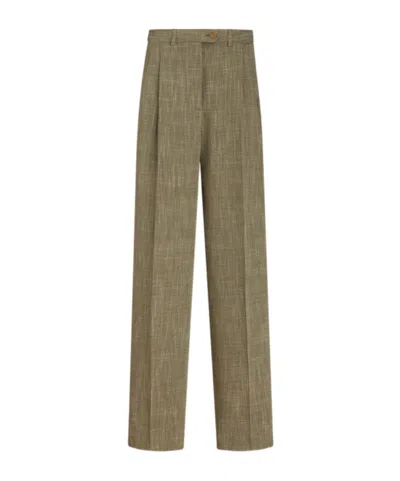 Etro High-waist Tailored Trousers In Brown