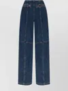 Etro High Waist Wide Leg Denim Trousers In Blue