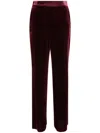 ETRO HIGH-WAISTED BORDEAUX RED VELVET TROUSERS