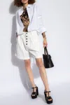 Etro Pleated Shorts With Buttons In White