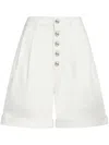 Etro High-waisted Tailored Shorts With Button-up Front In White