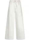 Etro High-waisted Wide-leg Jeans With Drawstring Closure In White